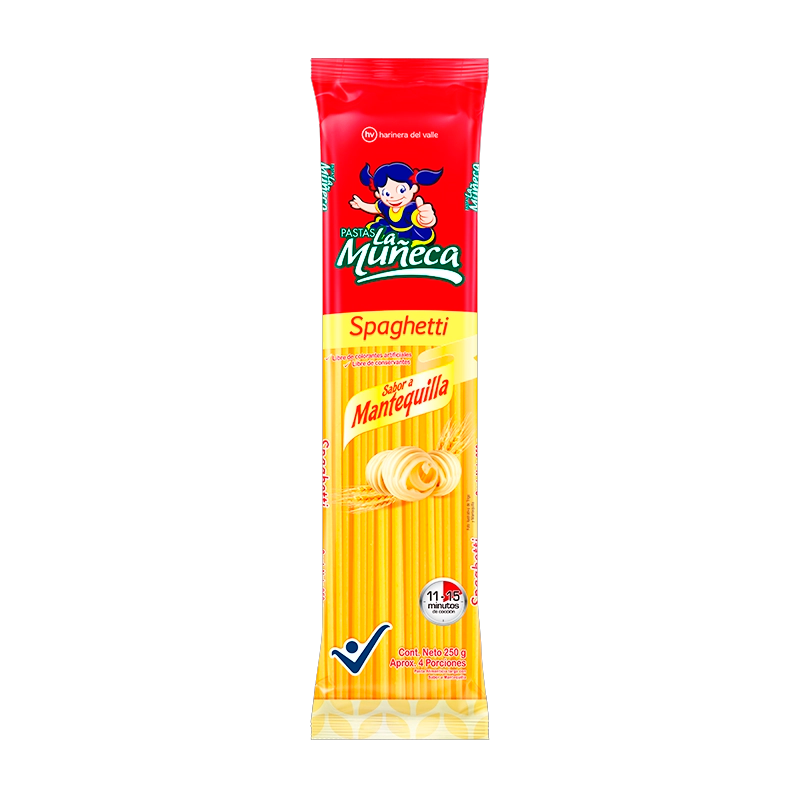 PASTA PAGHETTI LA MUÑECA MANTEQUILLA X 250 GR
