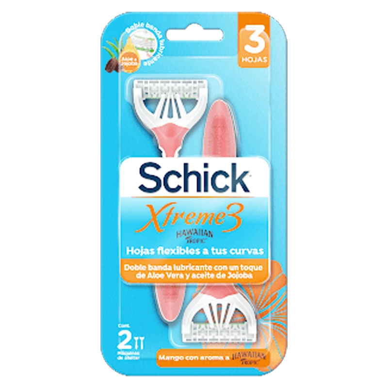 MAQUINA DE AFEITAR SCHICK XTREM 3 HAWIIAN TROPICAL PIEL DELICADA