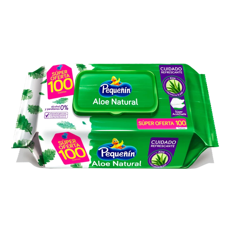 TOALLA HUMEDA PEQUENIN ALOE PAGUE 70 LLEVE 100