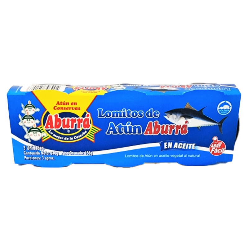 ATUN LOMITOS EN ACEITE ABURRA X 3 X 80 GR
