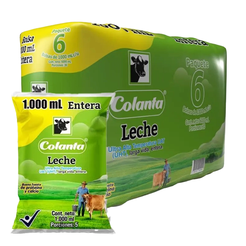 LECHE COLANTA ENTERA UHT X 6 X1000 ML