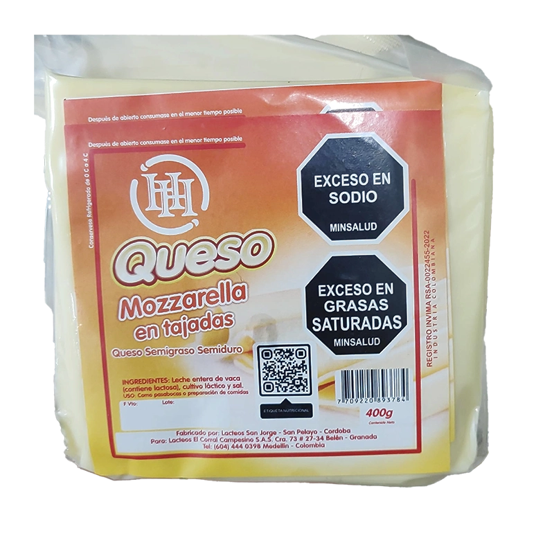 QUESO HH MOZARELLA TAJADO X 400 GR
