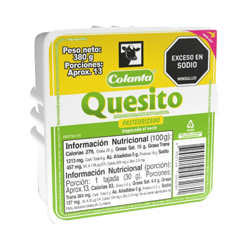 QUESITO COLANTA AL VACIO X 380 G
