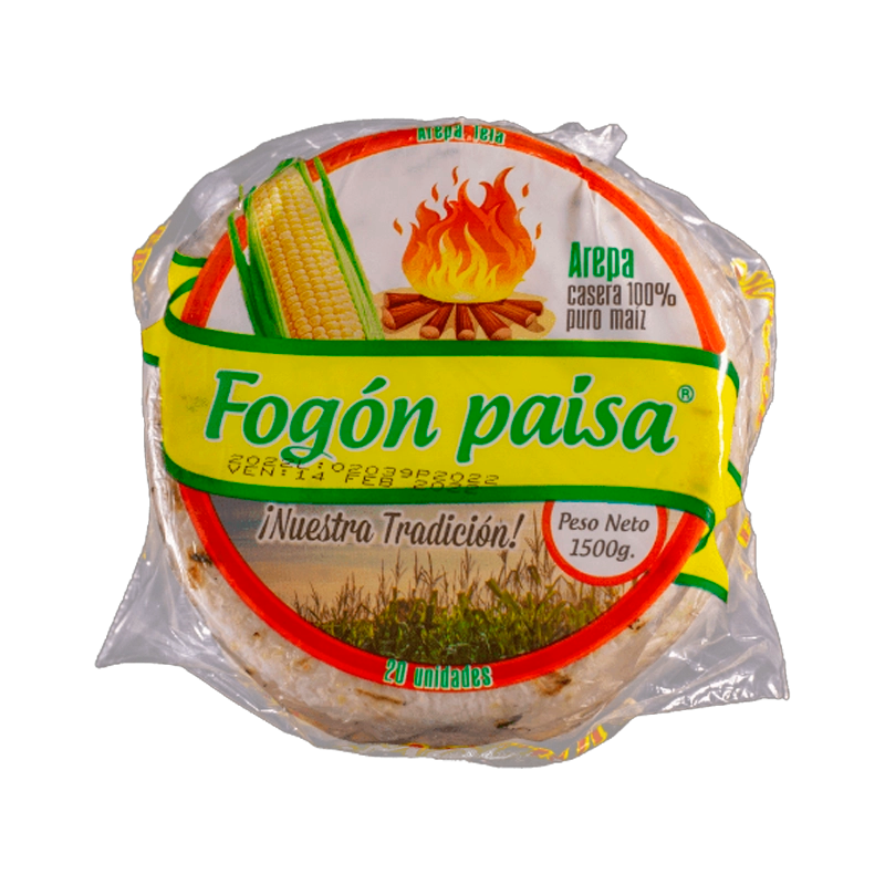 AREPA TELA PROMOCION FOGON PAISA X 20 UND