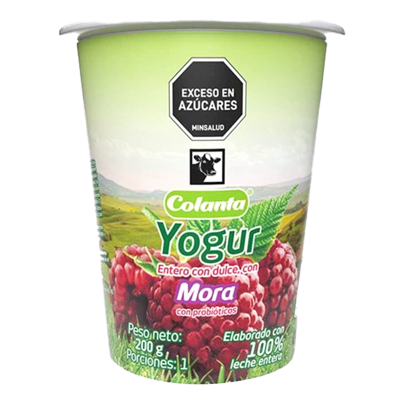 YOGURT COLANTA MORA VASO X 200 GR