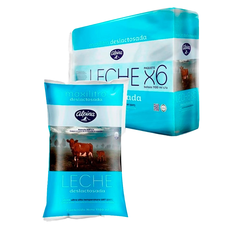 LECHE ALPINA DESLACTOSADA UHT X 6 X 1100 ML