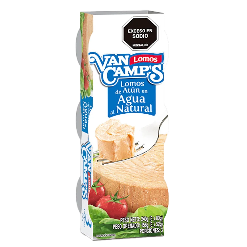 ATUN VANCAMPS LOMITOS AGUA 3 X 80 GR C/U