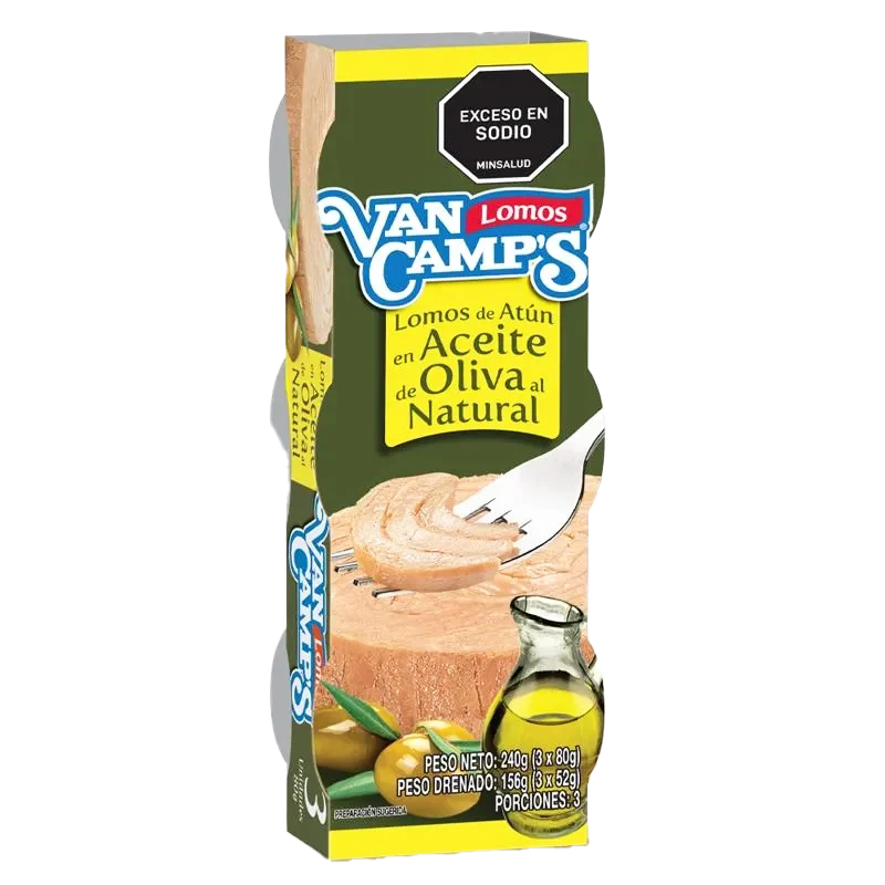 ATUN VANCAMPS LOMITOS EN ACEITE OLIVA X 3 X 80 GR C/U