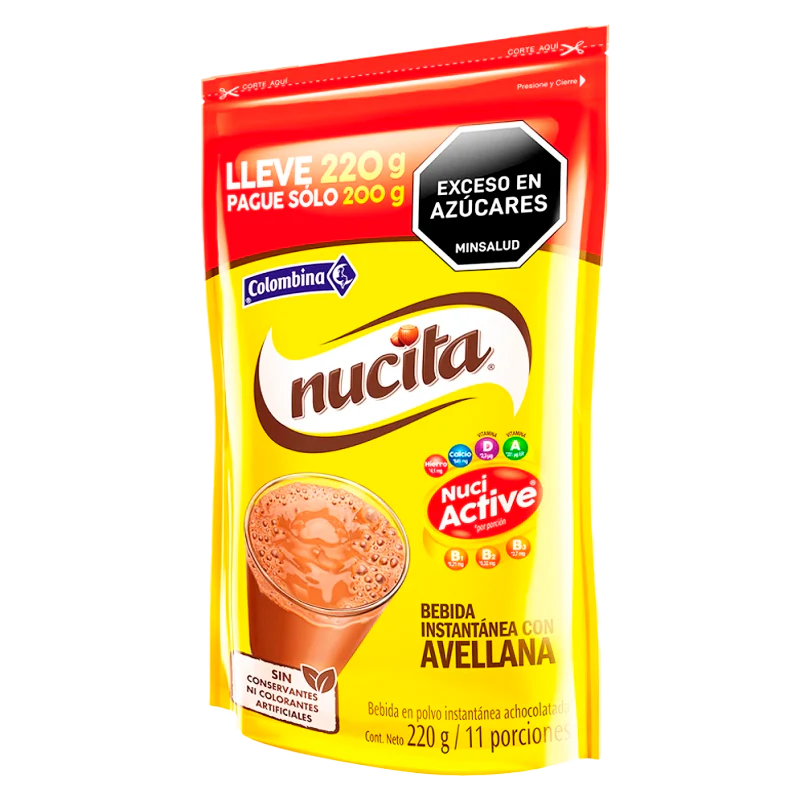 BEBIDA CHOCOLATADA NUCITA PAGUE 200 LLEVE 220 GR