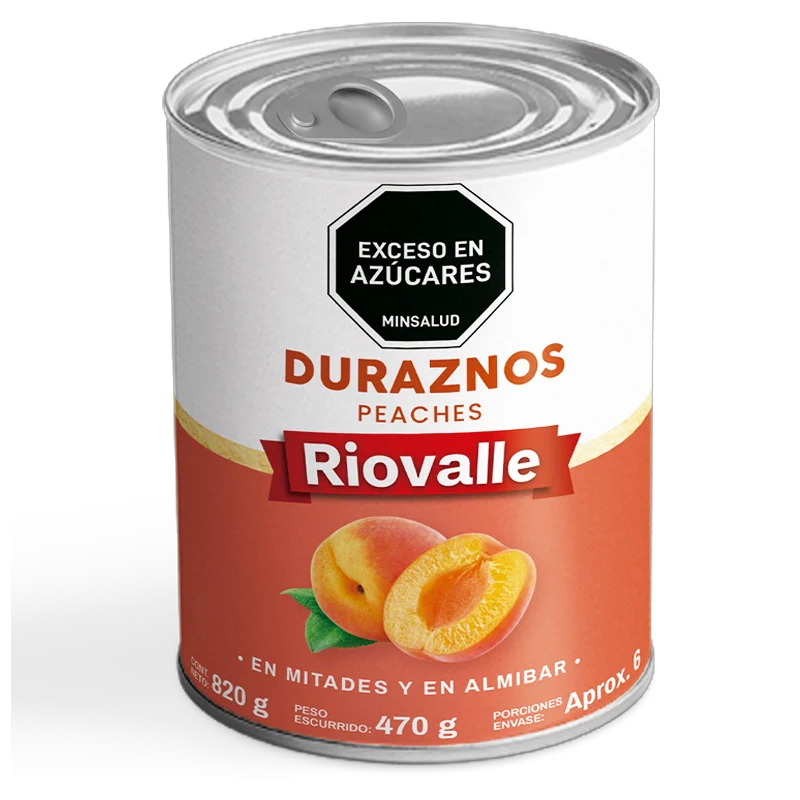 DURAZNOS EN ALMIBAR RIOVALLE X 820GR