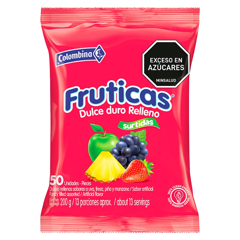 DULCE DURO FRUTICAS SURTIDAS COLOMBINA X 200 GR