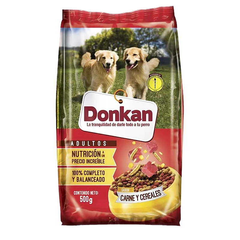 ALIMENTOS PARA PERROS DONKAN CARNE Y CEREALES X 500 GR