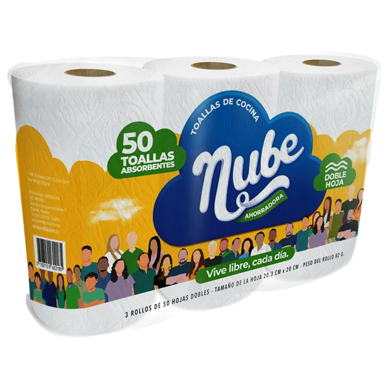 TOALLA DE COCINA NUBE 3 X 50 HOJAS