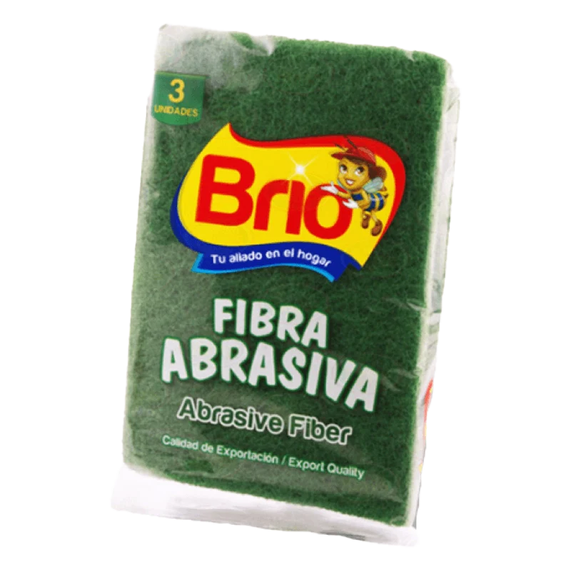 ESPONJA BRIO ABRASIVO ECONOMICA X 3 UND