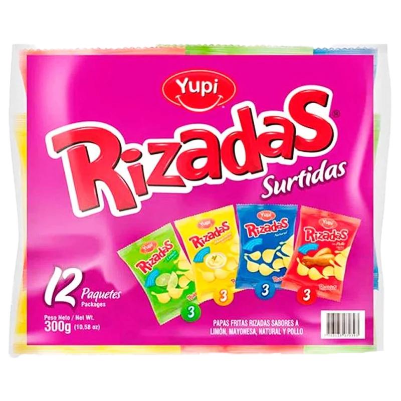 PAPAS RIZADAS SURTIDAS X 12 UN