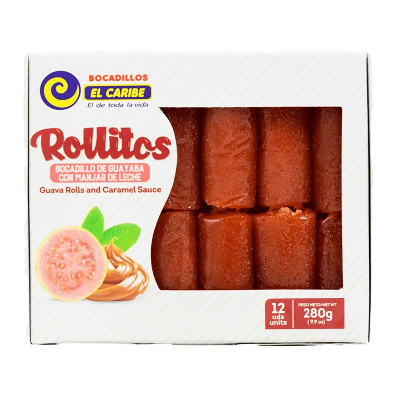 BOCADILLO EL CARIBE ROLLITOS DULCE LECHE Y GUAYABA X 280GR