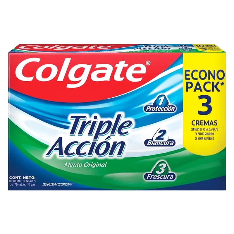 CREMA DENTAL COLGATE TRIPLE ACCION 3 X 75 ML