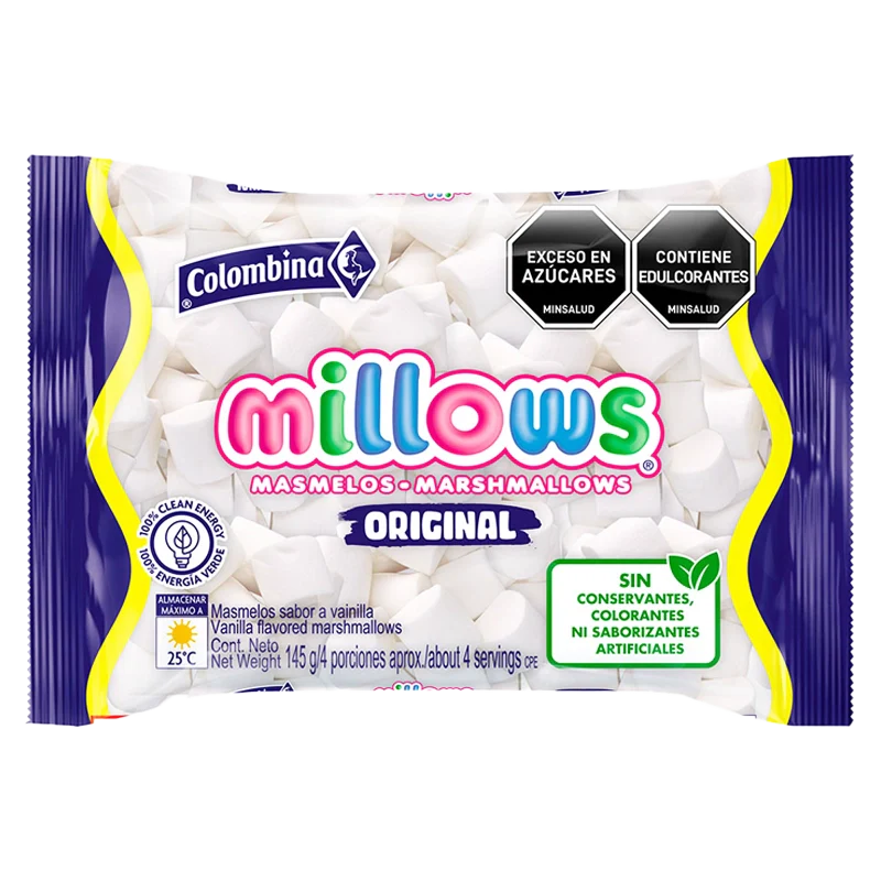 MASMELO MILLOWS BLANCO COLOMBINA X 145GR