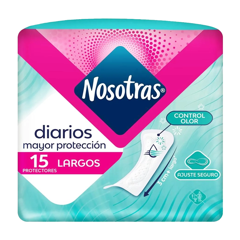 PROTECTORES NOSOTRAS DIARIOS LARGOS X 15 UND