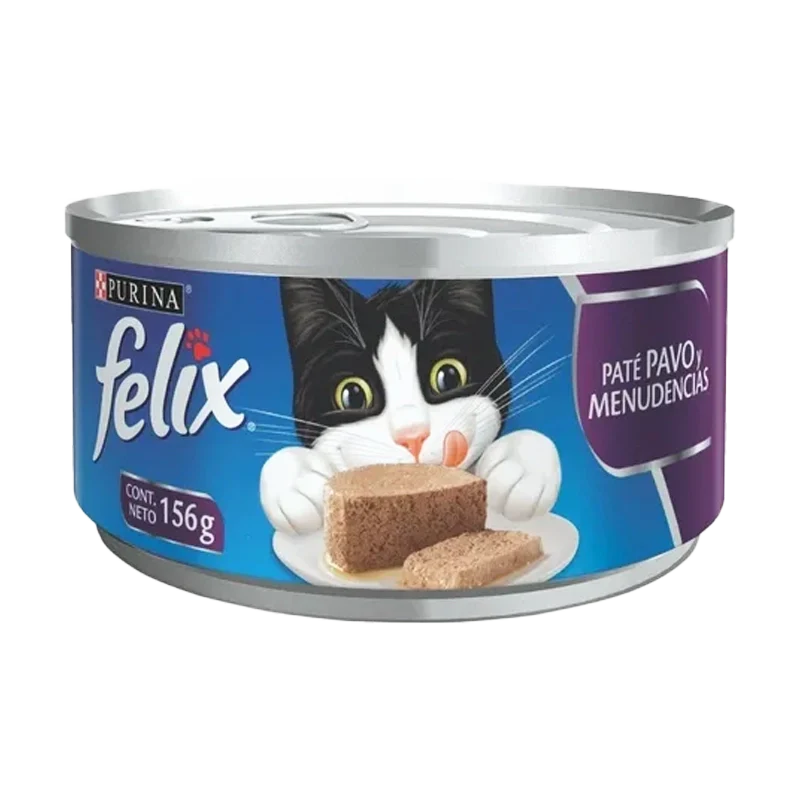 ALIMENTO HUMEDO PARA GATO FELIX PATE PAVO Y MENUDENCIAS X156GR