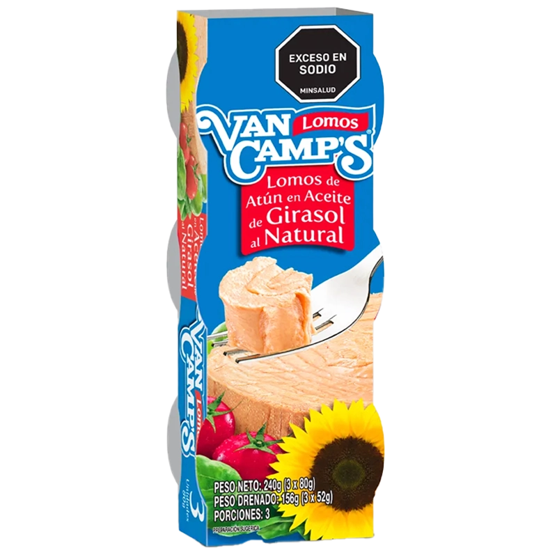 ATUN VANCAMPS LOMITOS ACEITE X 3 X 80 GR C/U