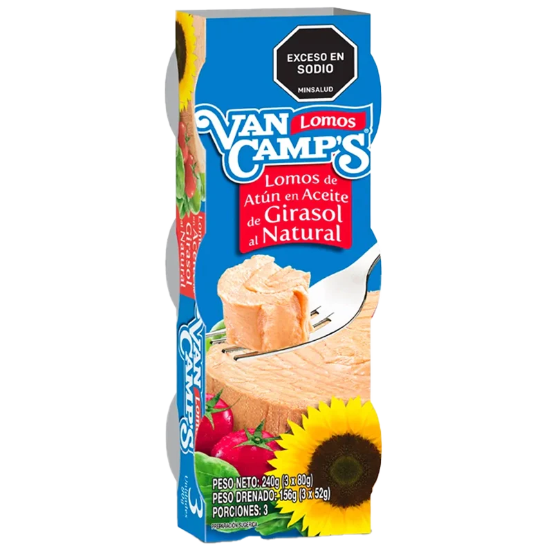 ATUN VANCAMPS LOMITOS ACEITE X 3 X 80 GR C/U