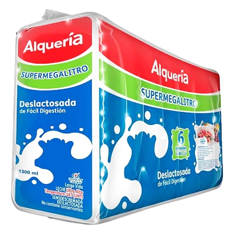LECHE ALQUERIA DESLACTOSADA UHT X 6 X 1300 ML