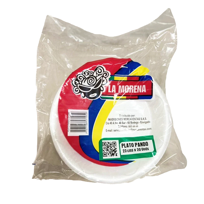 PLATO DESECHABLEPANDO LA MORENA 23 CM X 20 UND