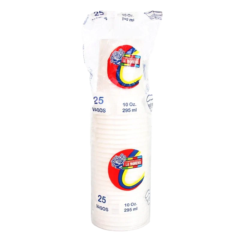 VASO BLANCO DESECHABLE LA MORENA 10 ONZ X 25 UND