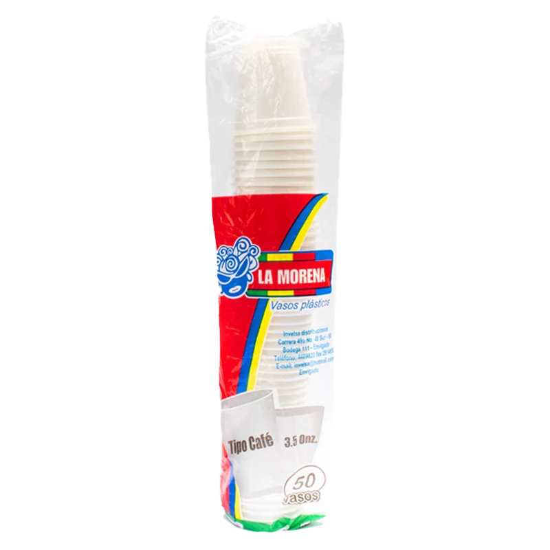 VASO BLANCO DESECHABLE LA MORENA 3.5 ONZ X 50 UND