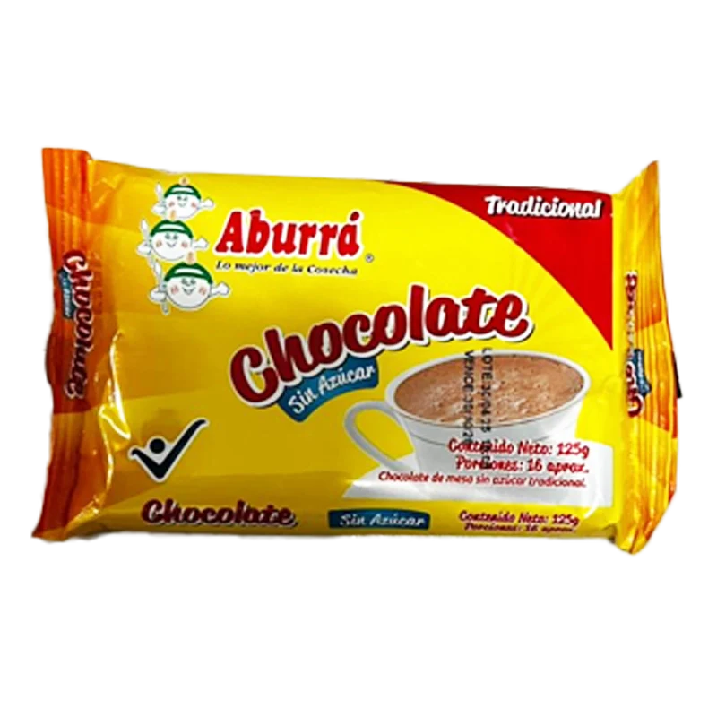 CHOCOLATE SIN AZUCAR ABURRA X 125 GR