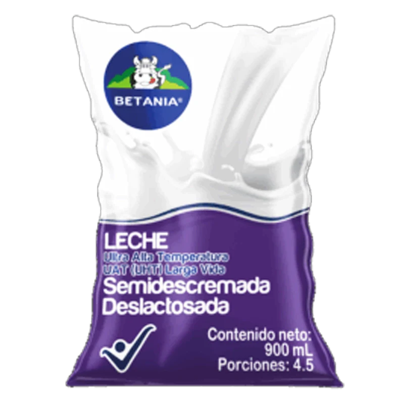 LECHE BETANIA SEMIDESCREMADA DESLACTOSADA UHT  X 900 ML
