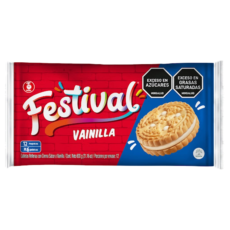 GALLETA FESTIVAL VAINILLA BOLSA X 12 UND
