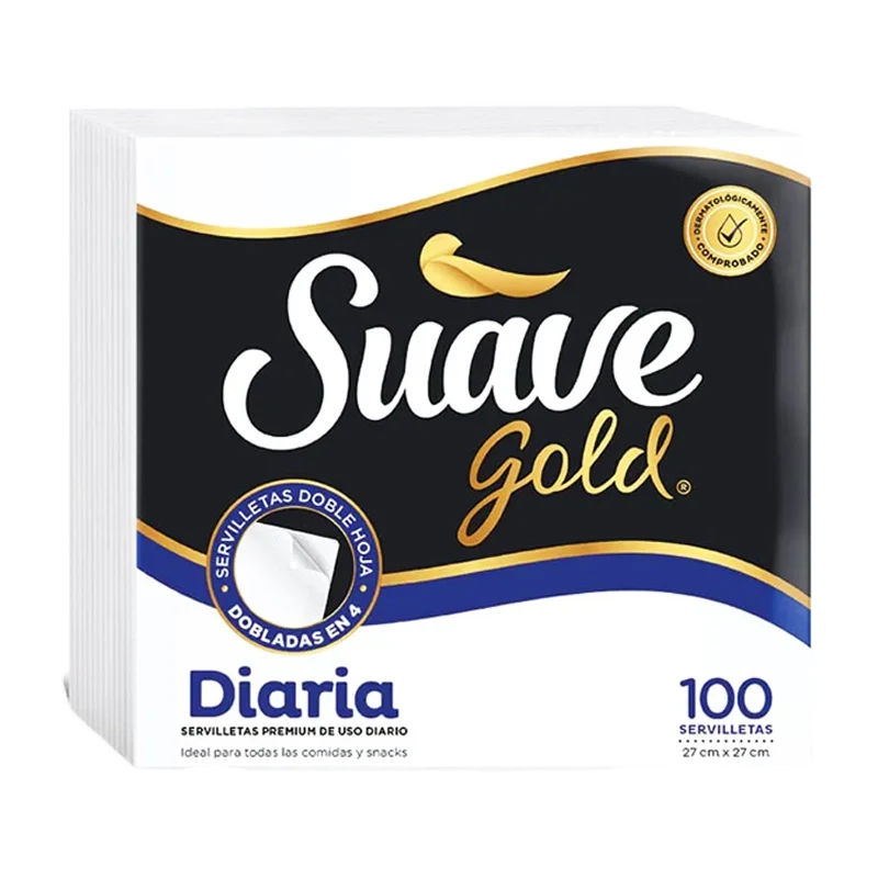 SERVILLETAS SUAVE GOLD X 100 UND
