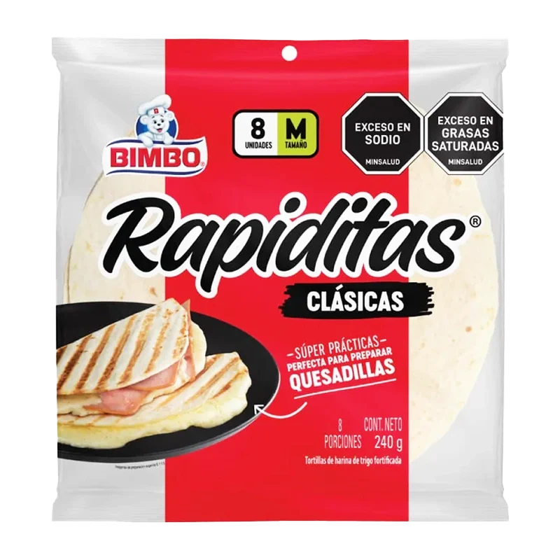TORTILLINAS TRADICIONAL BIMBO X 8 UND