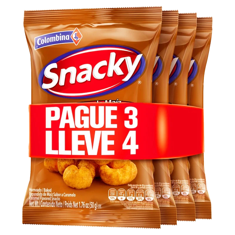 SNACKY CARAMELOX50 GR PAG 3LLEV4 UND