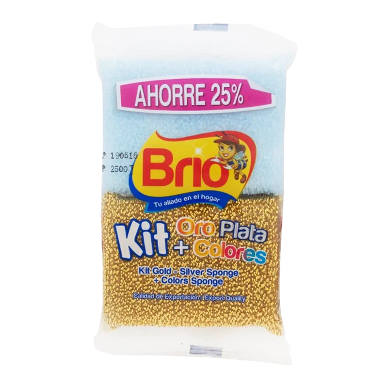 ESPONJA BRIO ORO PLATA Y COLORES