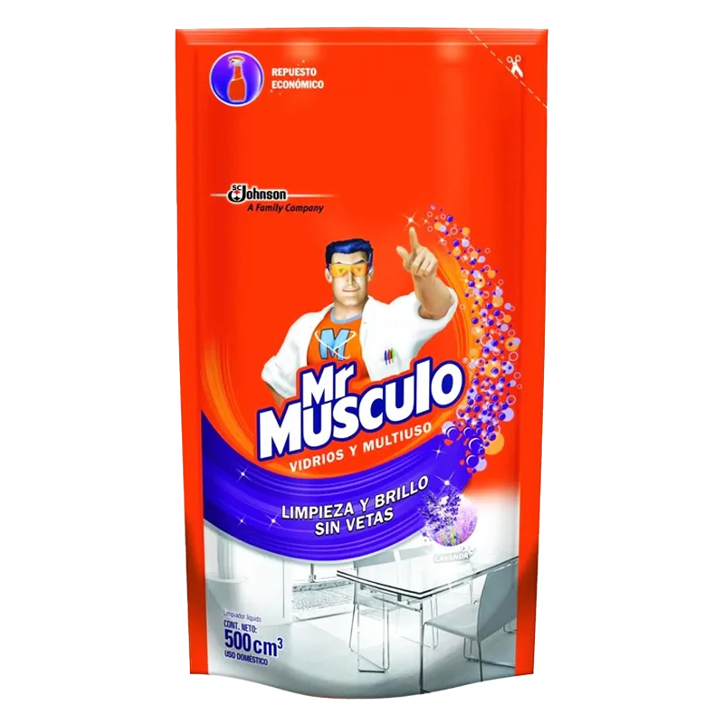 LIMPIADOR DE VIDRIOS MR MUSCULO LAVANDA DOY PACK X 500 ML