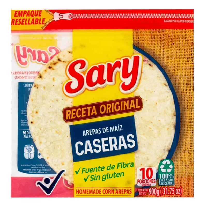 AREPA SARY MAIZ CASERA  X 10 X 900 GR
