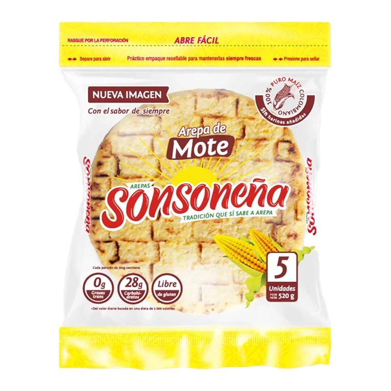 AREPA SONSONEÑA DE MOTE X 5 UND