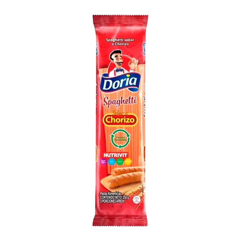 PASTA SPAGUETTI DORIA CHORIZO X 250 GR