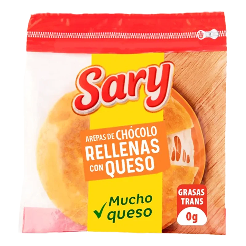 AREPA SARY CHOCOLO RELLENO  QUESO  X 4 X 380 GR