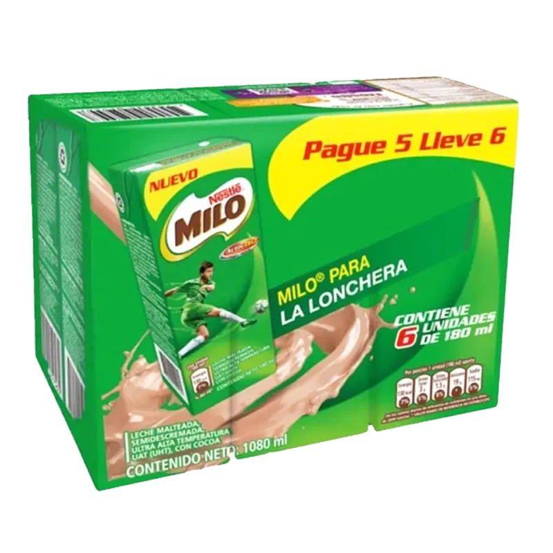 MILO LIQUIDO TETRA PAGUE 5 LLEVE 6 X180 ML C/U