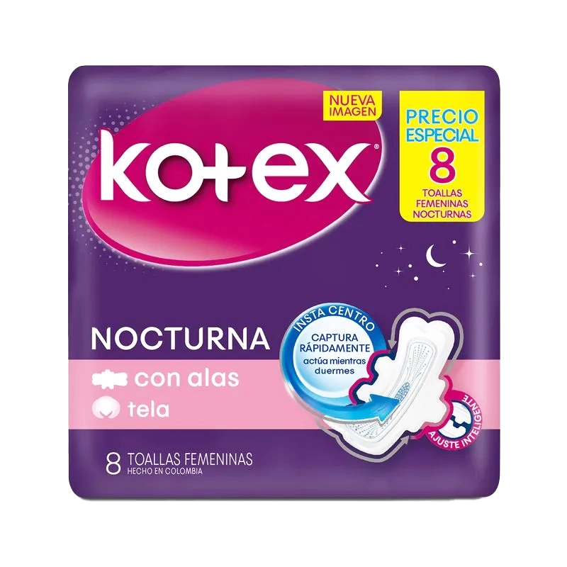 TOALLA KOTEX NOCTURNA X 8 UND