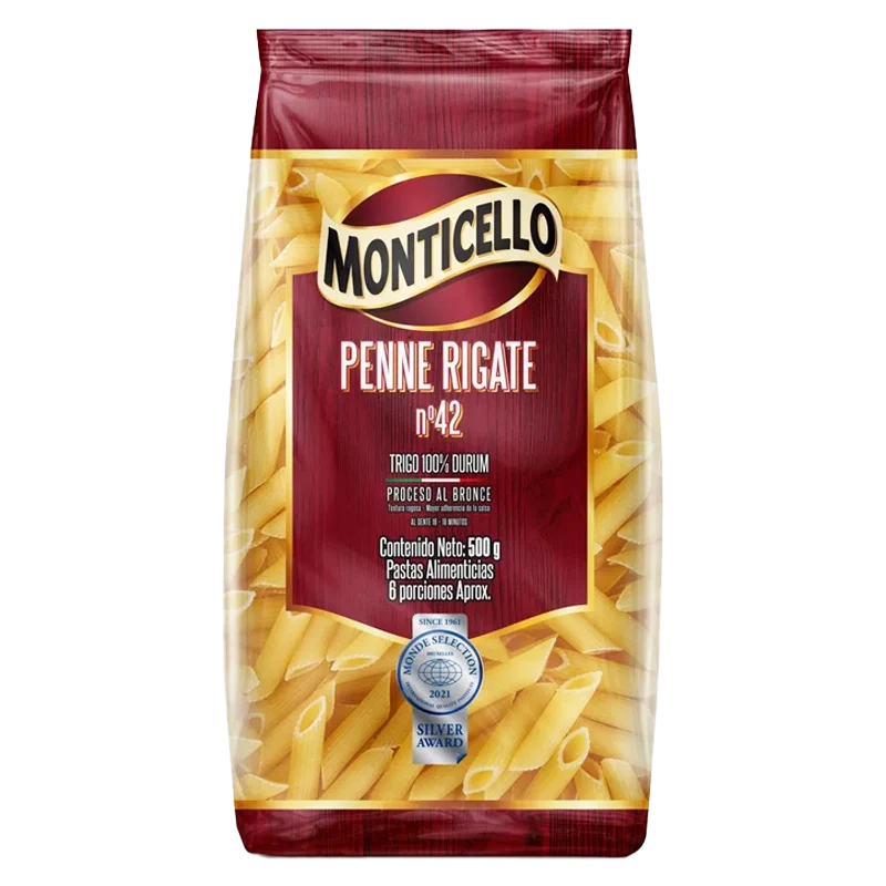 PASTA MONTICELLO PENNE RIGATE  X 500 GR