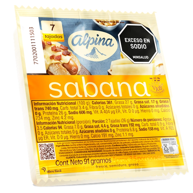 QUESO SABANA ALPINA X 91 GR