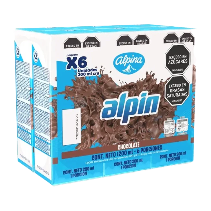LECHE ACHOCOLATADA ALPIN CAJA X 6 X 200 ML
