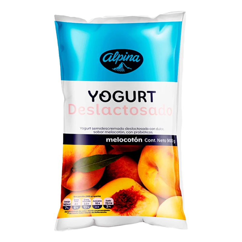 YOGURT DESLACTOSADO MELOCOTON ALPINA X 900 GR
