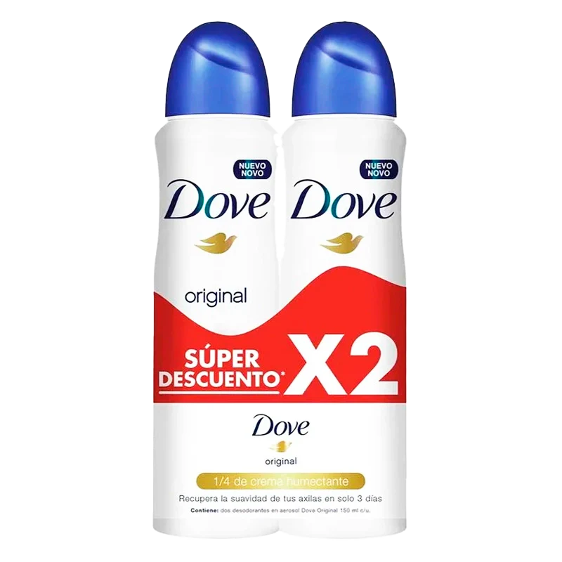 DESODORANTE AEROSOL DOVE ORIGINAL X 2 X 150 ML