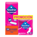TAMPONES NOSOTRAS SUPER SIN APLICADOR X 10 + PROTECTOR DIARIO